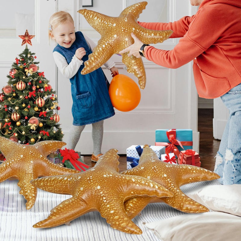 Jet Creations Inflatable Aquatic Animal Starfish, Pack of 4, 20 inches Height Toys for Kids 3 Year and up, Decoration with Hanger (1) per Starfish, 1 Pack - Image 5